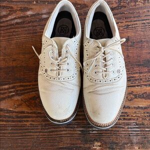 G/FORE Cream Leather Oxfords